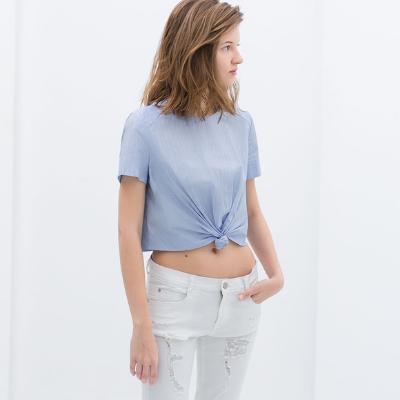 ZARA Low Rise Ripped Jean:White, US 8/EUR - Picture 2 of 3